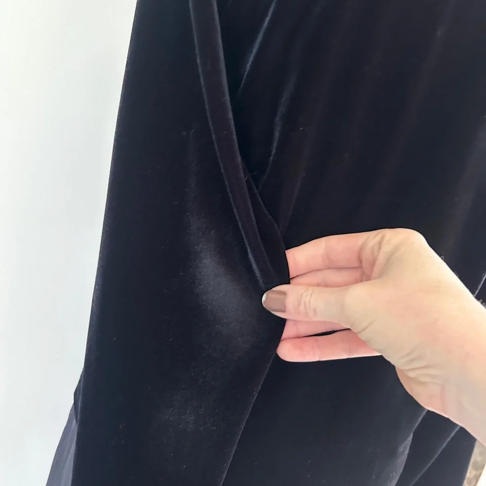 Y2K NY&CO Black Velvet Button Front Cardigan Whimsigoth Fairy Grunge 90s | Sz L